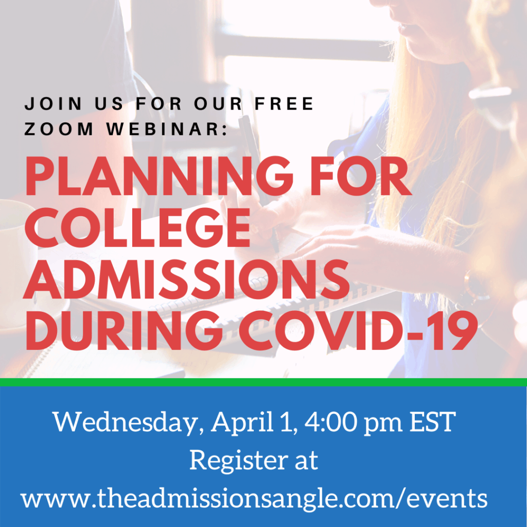 Planning For College Admissions During COVID-19 zoom webinar 4.1