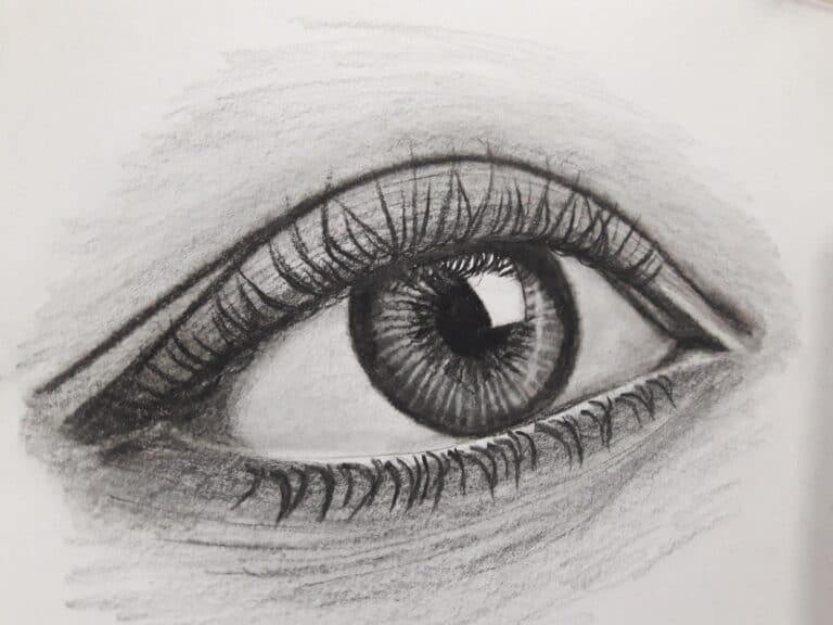 drawing of an eye, art course