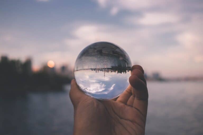 glass ball, horizon, art